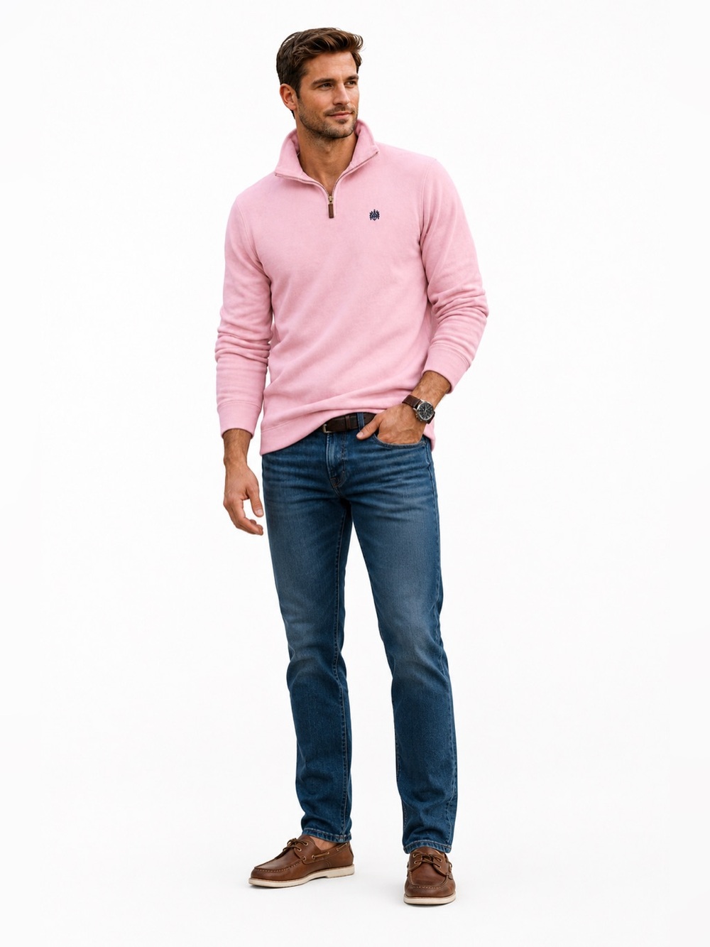 SIGNET Quarter Zip | Preppy Collegiate Ivy League Classic Pink | 📐M Retail $130
